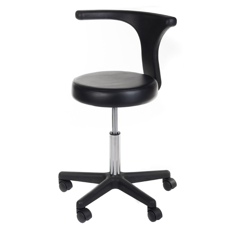 Black medical stool chrome base casters